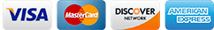 Accepted payment methods: Visa, Mastercard, Discover, American Express